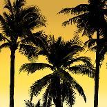 Palms Black on Yellow II-Mia Jensen-Art Print