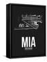 MIA Miami Airport Black-NaxArt-Framed Stretched Canvas