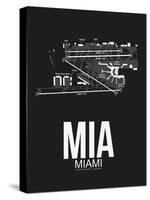 MIA Miami Airport Black-NaxArt-Stretched Canvas