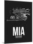 MIA Miami Airport Black-NaxArt-Mounted Art Print