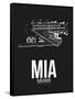 MIA Miami Airport Black-NaxArt-Framed Stretched Canvas