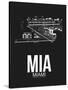 MIA Miami Airport Black-NaxArt-Stretched Canvas