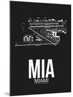 MIA Miami Airport Black-NaxArt-Mounted Art Print