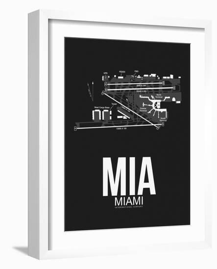 MIA Miami Airport Black-NaxArt-Framed Art Print