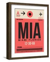 MIA Miami Luggage Tag 1-NaxArt-Framed Art Print