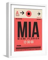 MIA Miami Luggage Tag 1-NaxArt-Framed Art Print