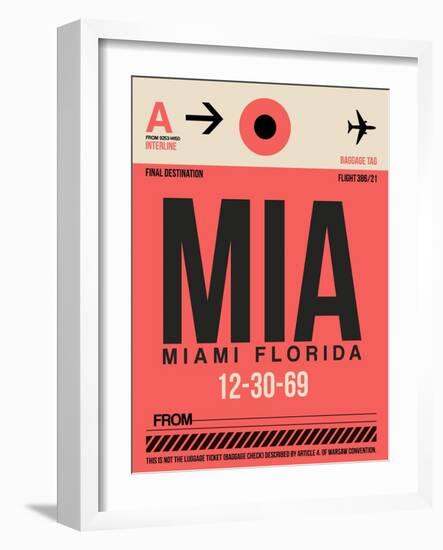 MIA Miami Luggage Tag 1-NaxArt-Framed Art Print