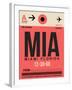 MIA Miami Luggage Tag 1-NaxArt-Framed Art Print