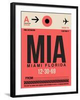 MIA Miami Luggage Tag 1-NaxArt-Framed Art Print