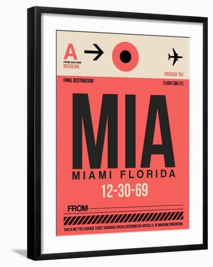 MIA Miami Luggage Tag 1-NaxArt-Framed Art Print