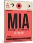 MIA Miami Luggage Tag 1-NaxArt-Mounted Art Print