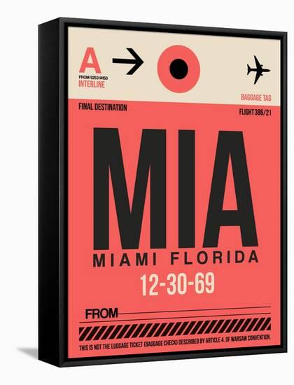 MIA Miami Luggage Tag 1-NaxArt-Framed Stretched Canvas