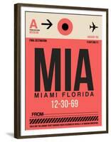 MIA Miami Luggage Tag 1-NaxArt-Framed Art Print