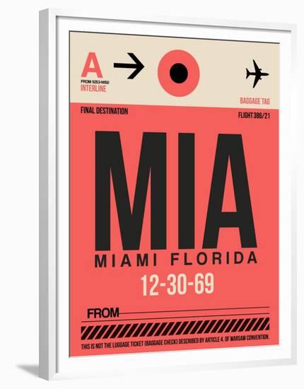 MIA Miami Luggage Tag 1-NaxArt-Framed Art Print