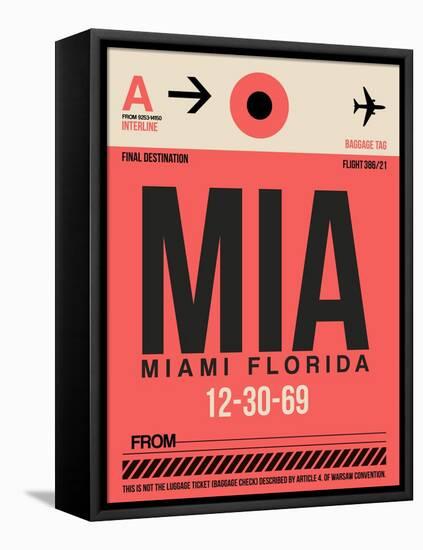 MIA Miami Luggage Tag 1-NaxArt-Framed Stretched Canvas