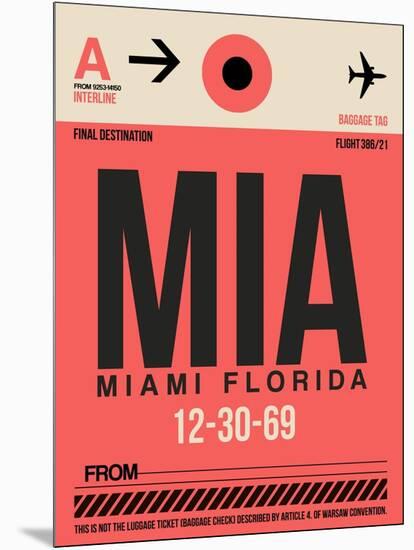 MIA Miami Luggage Tag 1-NaxArt-Mounted Art Print