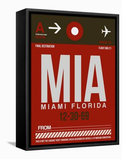 MIA Miami Luggage Tag 2-NaxArt-Framed Stretched Canvas