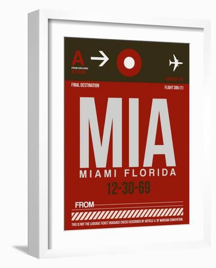 MIA Miami Luggage Tag 2-NaxArt-Framed Art Print