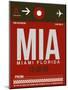 MIA Miami Luggage Tag 2-NaxArt-Mounted Art Print