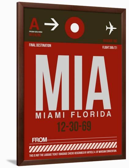 MIA Miami Luggage Tag 2-NaxArt-Framed Art Print