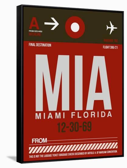 MIA Miami Luggage Tag 2-NaxArt-Framed Stretched Canvas