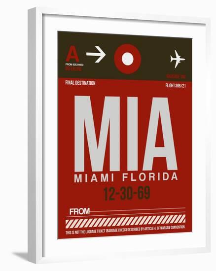 MIA Miami Luggage Tag 2-NaxArt-Framed Art Print