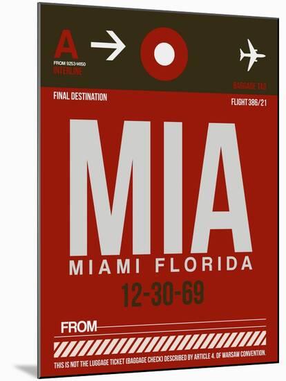MIA Miami Luggage Tag 2-NaxArt-Mounted Art Print