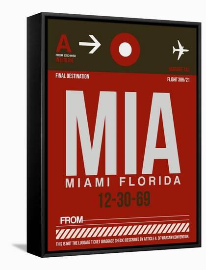 MIA Miami Luggage Tag 2-NaxArt-Framed Stretched Canvas