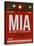 MIA Miami Luggage Tag 2-NaxArt-Stretched Canvas