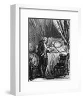 Miabeau Deathbed-null-Framed Art Print