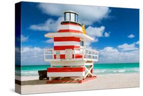 Miami Art Deco Lifeguard House-null-Stretched Canvas