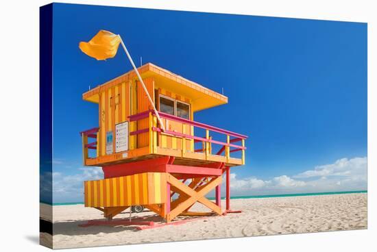 Miami Art Deco Lifeguard House-null-Stretched Canvas