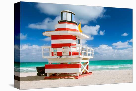 Miami Art Deco Lifeguard House-null-Stretched Canvas