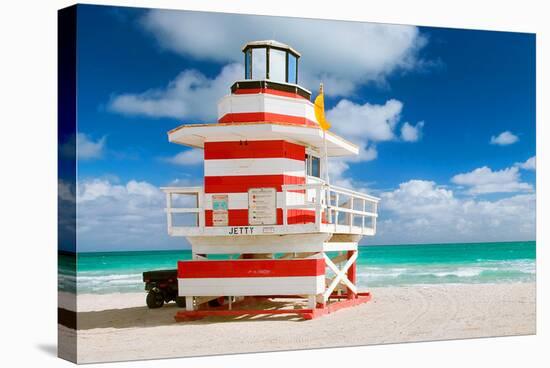 Miami Art Deco Lifeguard House-null-Stretched Canvas