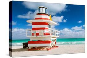 Miami Art Deco Lifeguard House-null-Stretched Canvas