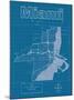 Miami Artistic Blueprint Map-Christopher Estes-Mounted Art Print