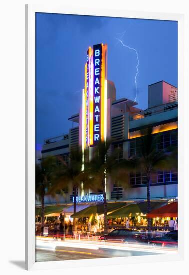 Miami Beach Art Deco District - The Breakwater Hotel South Beach - Florida-Philippe Hugonnard-Framed Photographic Print