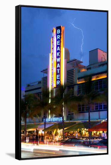 Miami Beach Art Deco District - The Breakwater Hotel South Beach - Florida-Philippe Hugonnard-Framed Stretched Canvas