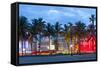 Miami Beach Florida at Sunset-Fotomak-Framed Stretched Canvas