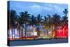 Miami Beach Florida at Sunset-Fotomak-Stretched Canvas