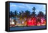 Miami Beach Florida at Sunset-Fotomak-Framed Stretched Canvas