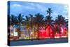 Miami Beach Florida at Sunset-Fotomak-Stretched Canvas