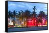 Miami Beach Florida at Sunset-Fotomak-Framed Stretched Canvas