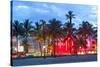 Miami Beach Florida at Sunset-Fotomak-Stretched Canvas