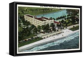 Miami Beach, Florida - Hotel Wofford Exterior View-Lantern Press-Framed Stretched Canvas