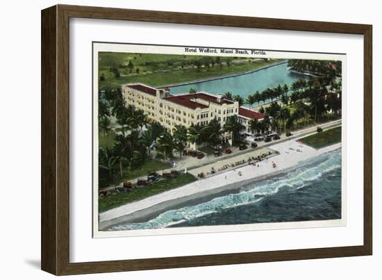 Miami Beach, Florida - Hotel Wofford Exterior View-Lantern Press-Framed Art Print