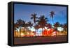 Miami Beach Florida Hotels And Restaurants At Sunset-Fotomak-Framed Stretched Canvas