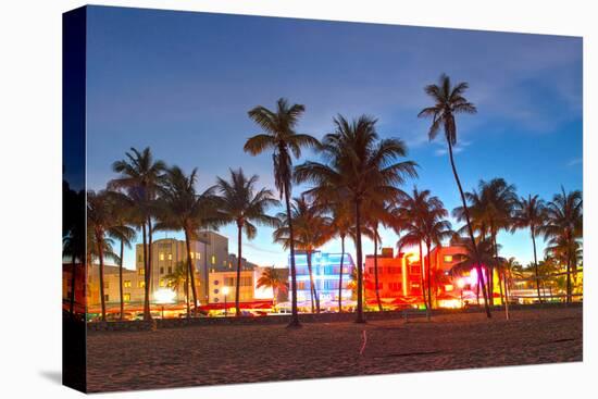 Miami Beach Florida Hotels And Restaurants At Sunset-Fotomak-Stretched Canvas