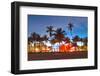 Miami Beach Florida Hotels And Restaurants At Sunset-Fotomak-Framed Premium Photographic Print