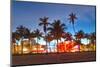 Miami Beach Florida Hotels And Restaurants At Sunset-Fotomak-Mounted Premium Photographic Print